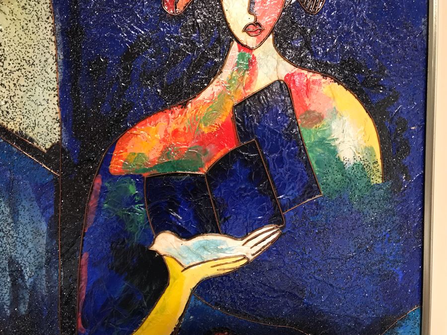 Original Oil & Acrylic On Board Exhibited At The 2003 ArtExpo New York Unsigned 24W X 24H [Photo 10]