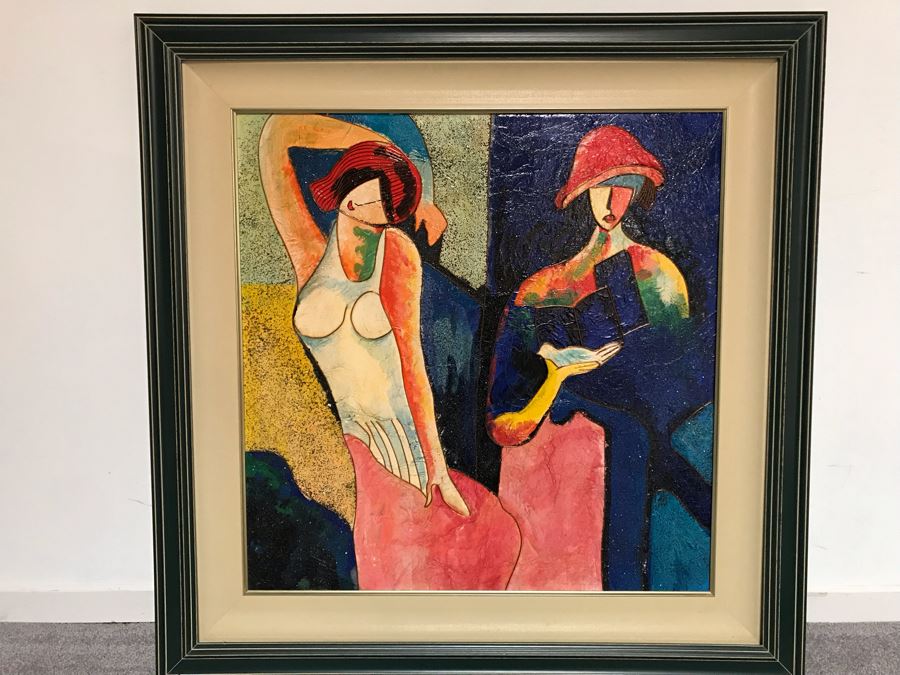 Original Oil & Acrylic On Board Exhibited At The 2003 ArtExpo New York Unsigned 24W X 24H [Photo 3]