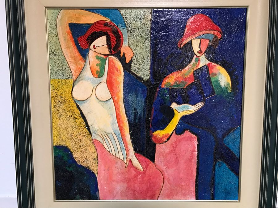 Original Oil & Acrylic On Board Exhibited At The 2003 ArtExpo New York Unsigned 24W X 24H [Photo 5]