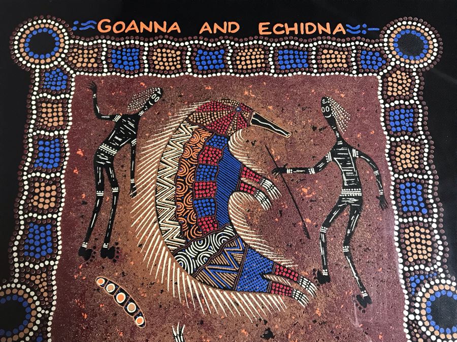 Nicely Framed Australian Aboriginal Art Print By Malla Bulurru 21.5 X 26.5 [Photo 4]