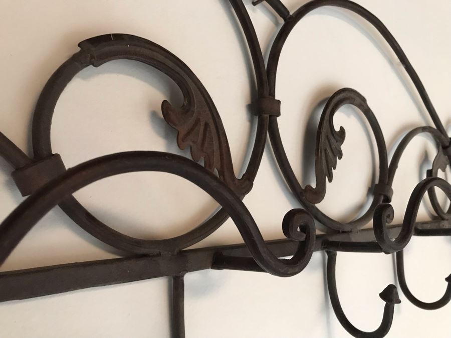 Wrought Iron Metal Wall Coat Rack 46W X 13H [Photo 4]