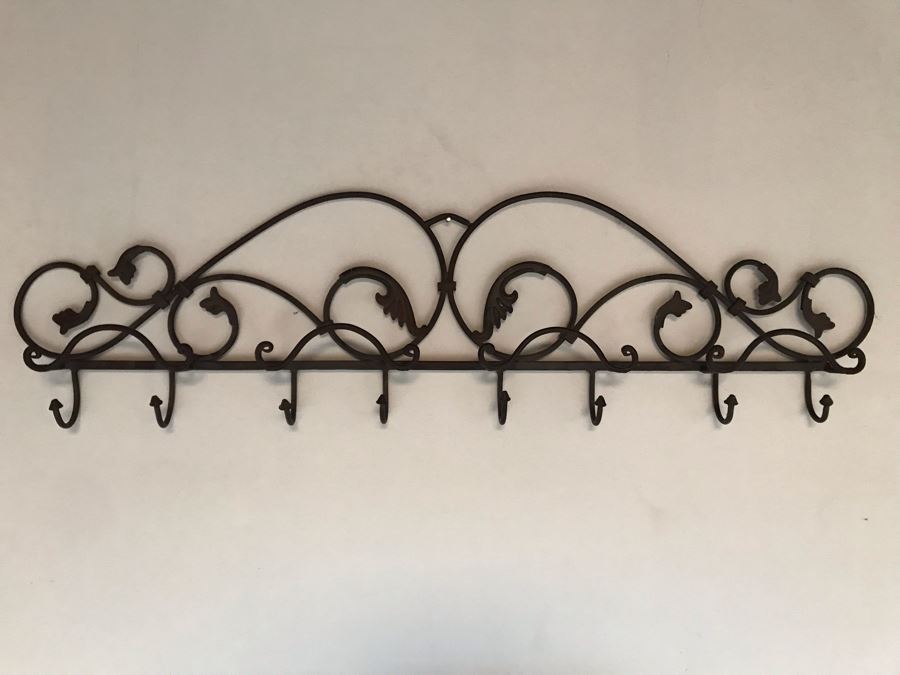 Wrought Iron Metal Wall Coat Rack 46W X 13H [Photo 2]