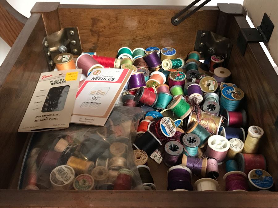 Vintage Sewing Chair With Supplies [Photo 3]