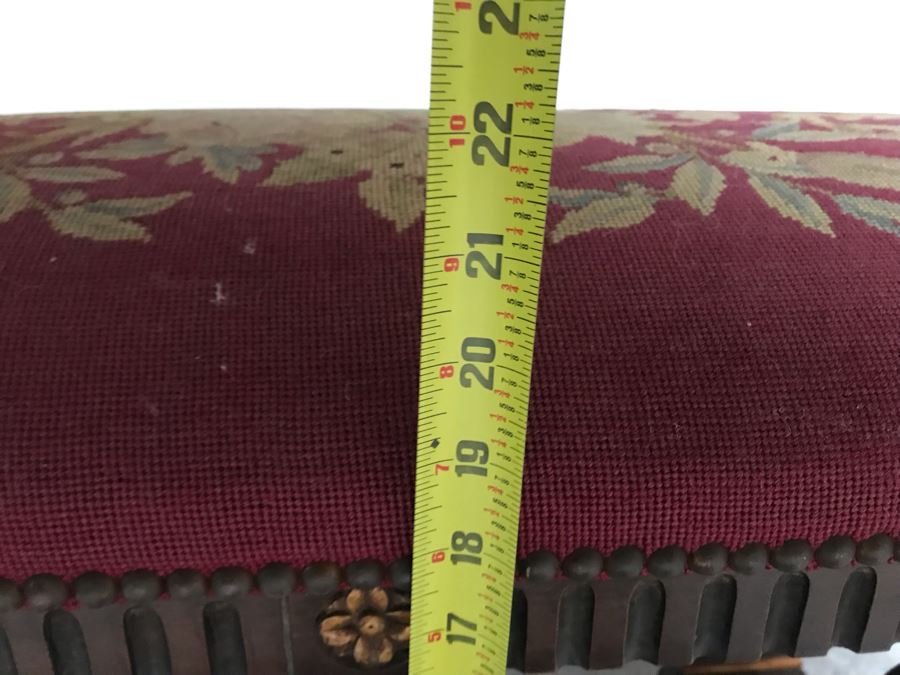 Vintage Needlepoint Bench By K. H. Lengfeld San Francisco, CA 37W X 15D X 21H [Photo 20]