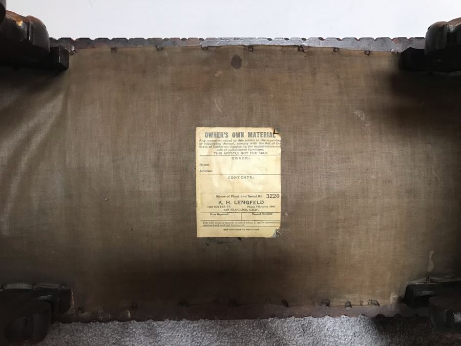 Vintage Needlepoint Bench By K. H. Lengfeld San Francisco, CA 37W X 15D X 21H [Photo 13]