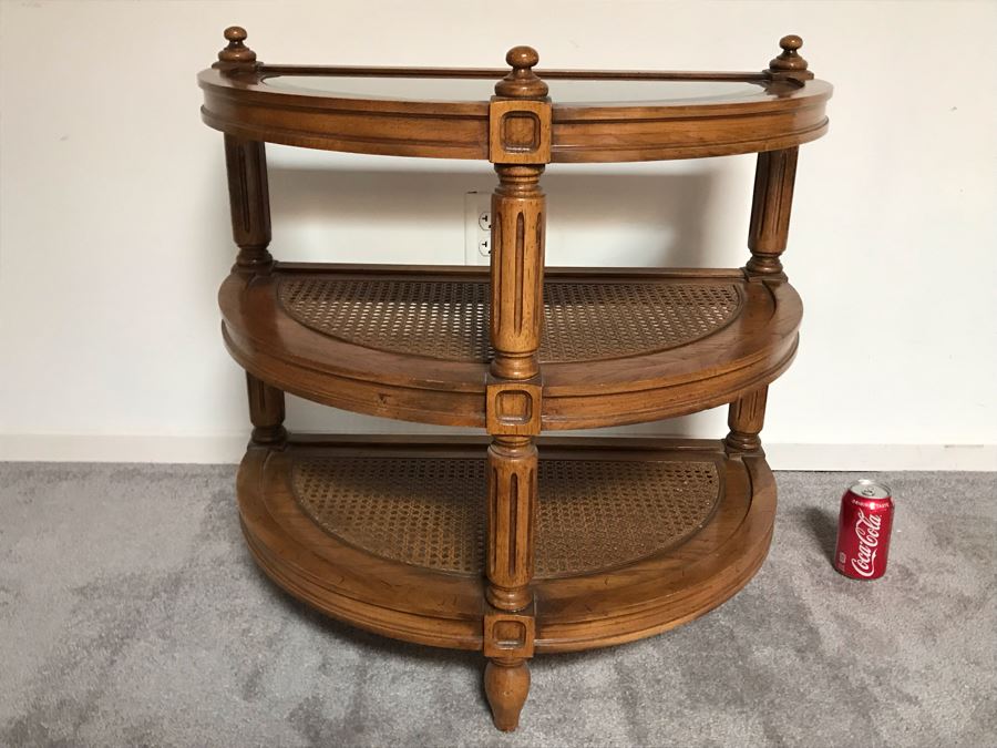 Vintage Demilune Table By Thomasville 27W X 16D X 25H [Photo 3]