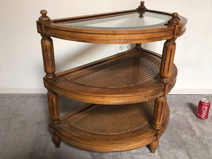 Vintage Demilune Table By Thomasville 27W X 16D X 25H [Photo 4]