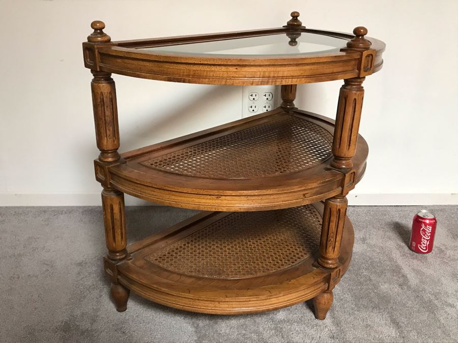 Vintage Demilune Table By Thomasville 27W X 16D X 25H [Photo 5]