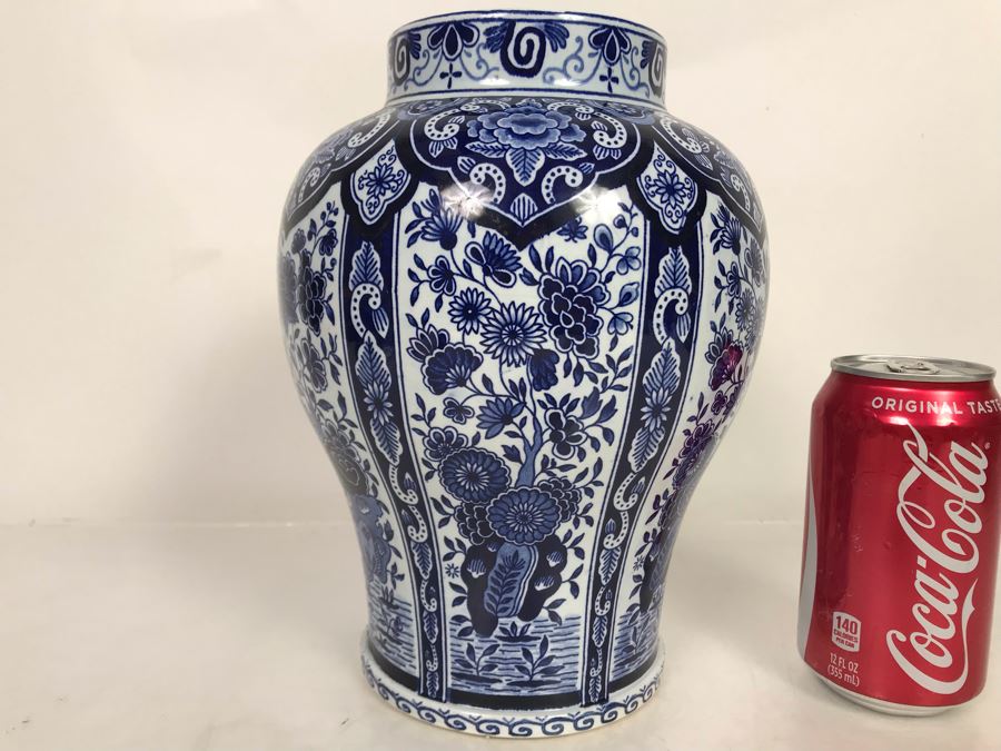 Vintage Blue Delft Vase Made In Holland 7W X 9.5H [Photo 1]