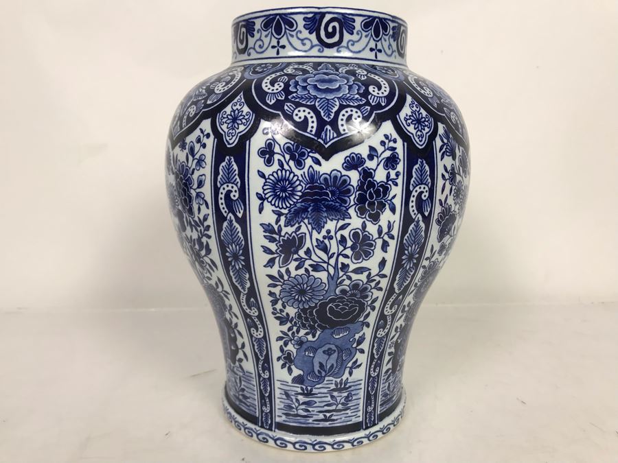 Vintage Blue Delft Vase Made In Holland 7W X 9.5H [Photo 6]