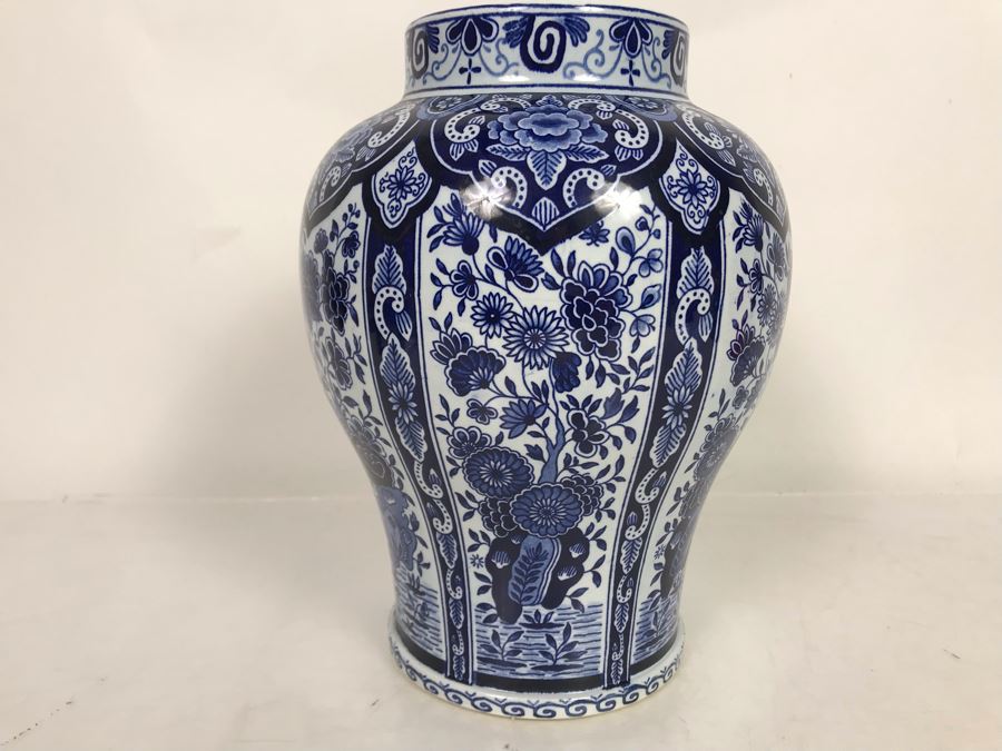 Vintage Blue Delft Vase Made In Holland 7W X 9.5H [Photo 3]