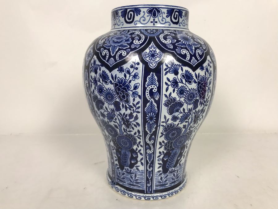 Vintage Blue Delft Vase Made In Holland 7W X 9.5H [Photo 8]