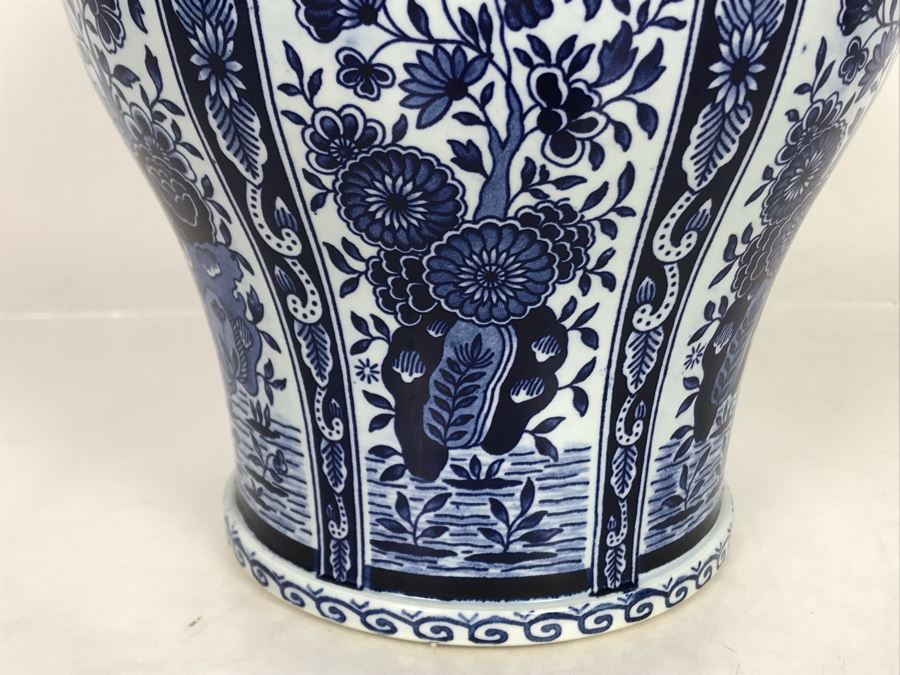 Vintage Blue Delft Vase Made In Holland 7W X 9.5H [Photo 4]