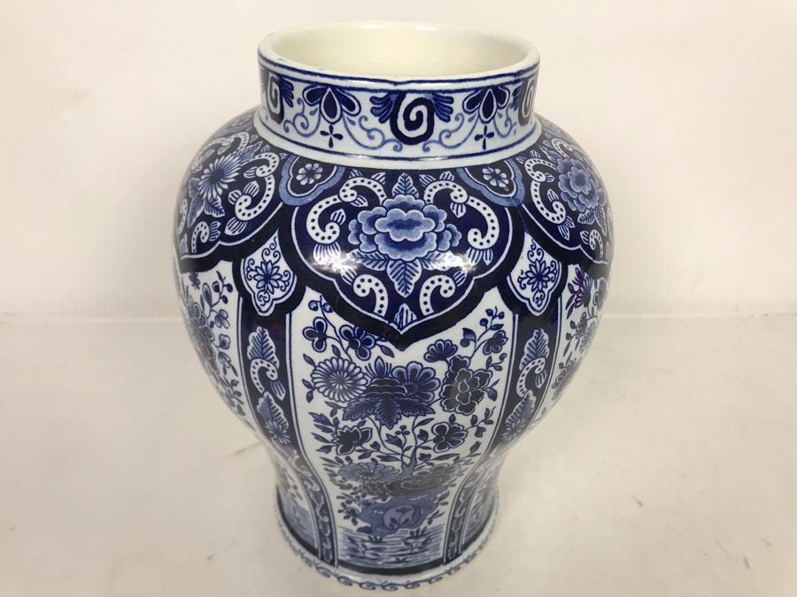 Vintage Blue Delft Vase Made In Holland 7W X 9.5H [Photo 7]