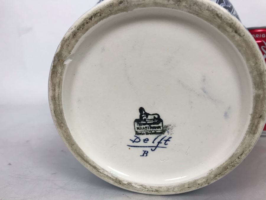 Vintage Blue Delft Vase Made In Holland 7W X 9.5H [Photo 10]