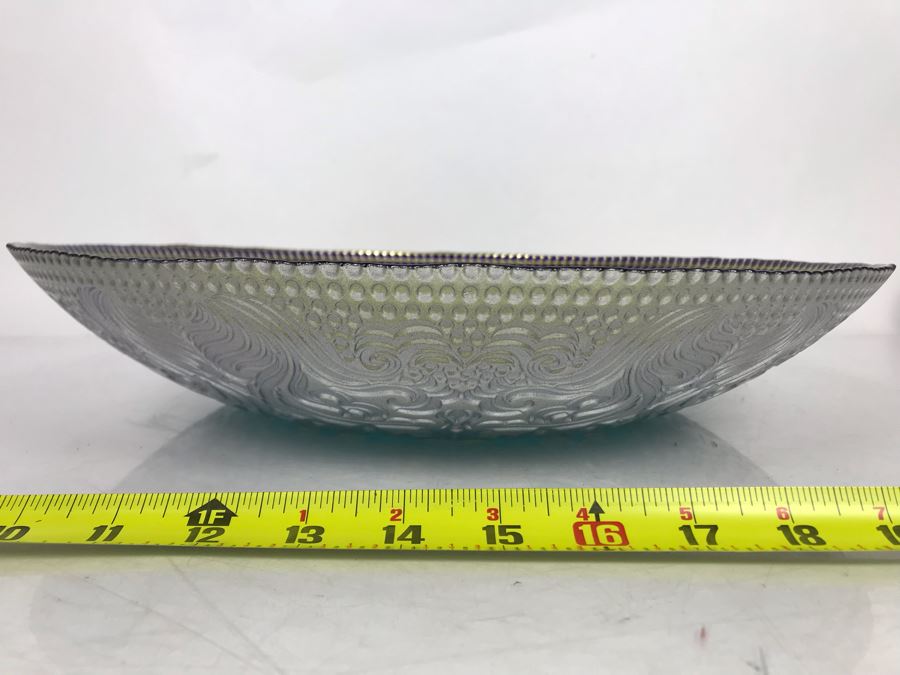 Stunning Handmade Turkish Glass Bowl 16R X 2.75H [Photo 5]