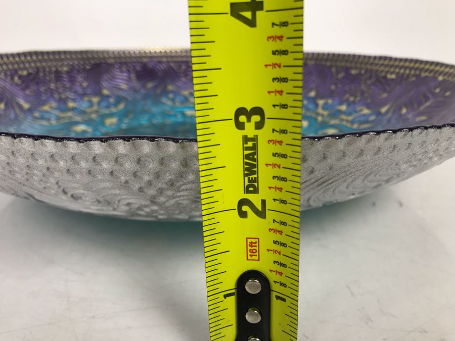 Stunning Handmade Turkish Glass Bowl 16R X 2.75H [Photo 10]