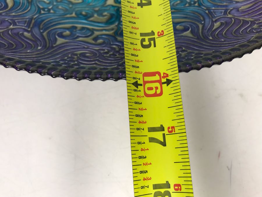 Stunning Handmade Turkish Glass Bowl 16R X 2.75H [Photo 9]