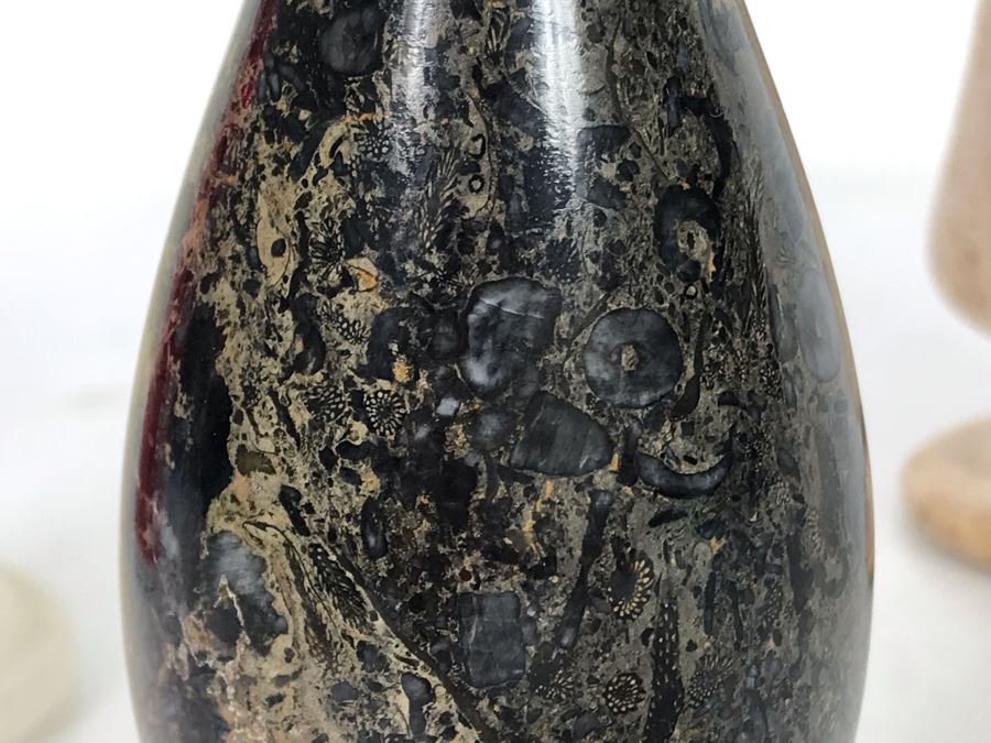 Set Of Four Turned Polished Stone Vases 7H-8H [Photo 5]