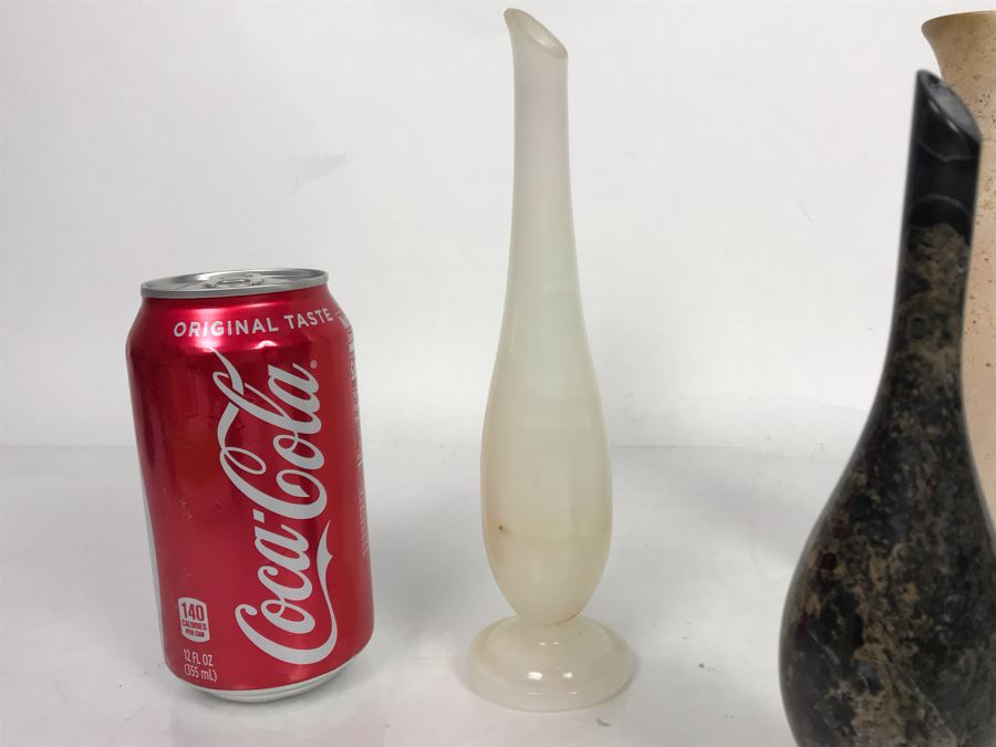 Set Of Four Turned Polished Stone Vases 7H-8H [Photo 6]