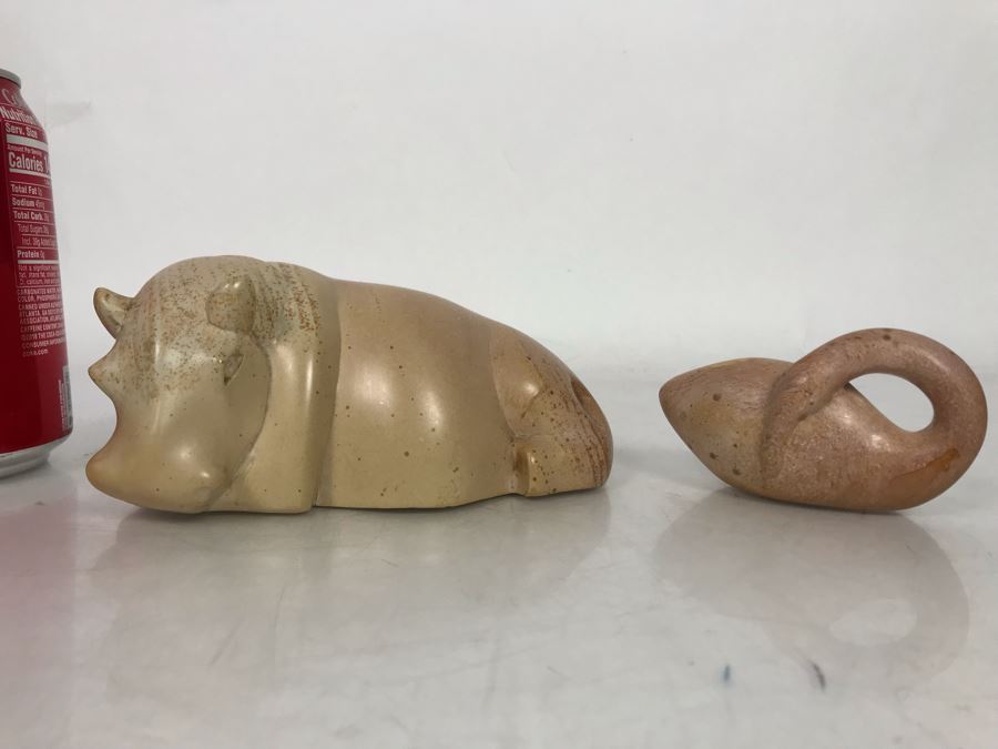 Pair Of African Hand Carved Stone Animal Figurines [Photo 2]