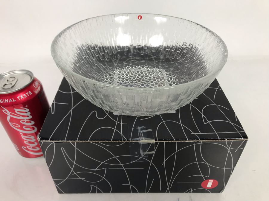 New Iittala Crystal Bowl With Box Made In Finland 7.75R