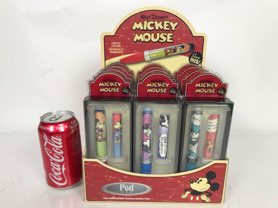 Twelve Walt Disney's Mickey Mouse Limited Edition Pod Pens With Mickey Mouse Store Display Merchandiser [Photo 2]