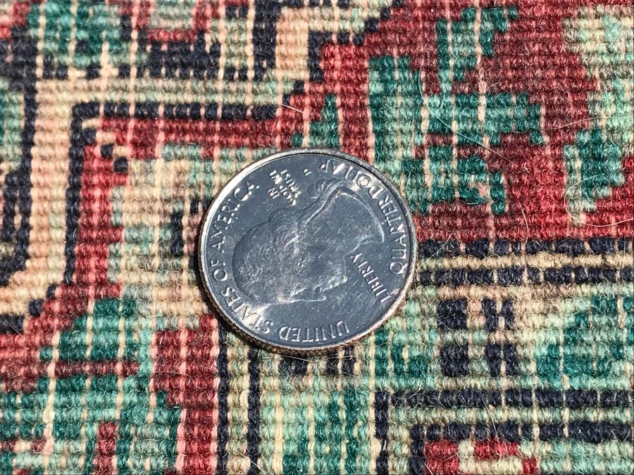 Vintage Handmade Persian Runner Rug Kashan Design Wool Rug Double Knot From Pakistan 2'6' X 14'1' Apx. 300 knots / sq. in. With Certificate Of Authenticity [Photo 14]