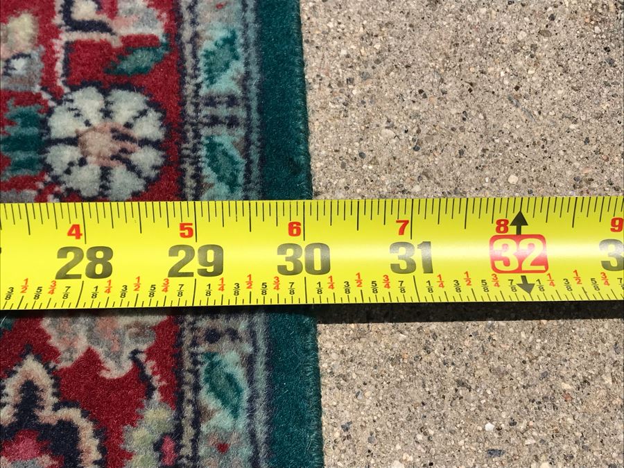 Vintage Handmade Persian Runner Rug Kashan Design Wool Rug Double Knot From Pakistan 2'6' X 14'1' Apx. 300 knots / sq. in. With Certificate Of Authenticity [Photo 17]