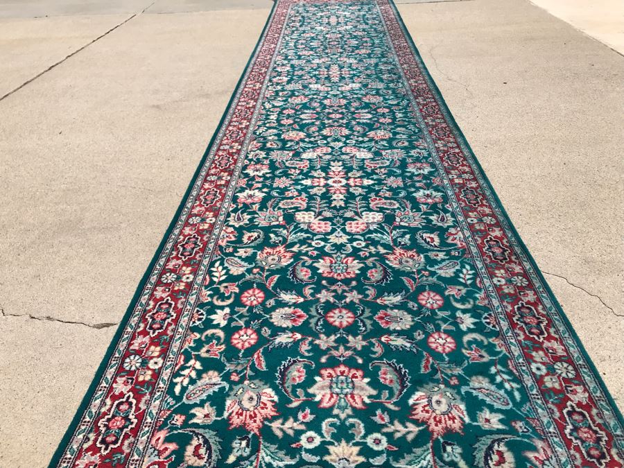 Vintage Handmade Persian Runner Rug Kashan Design Wool Rug Double Knot From Pakistan 2'6' X 14'1' Apx. 300 knots / sq. in. With Certificate Of Authenticity [Photo 8]