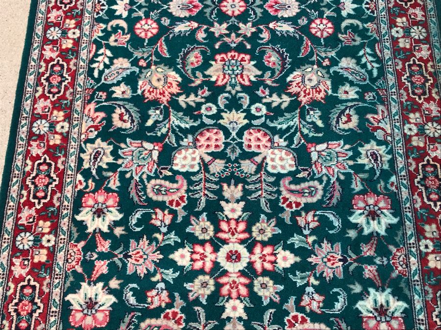 Vintage Handmade Persian Runner Rug Kashan Design Wool Rug Double Knot From Pakistan 2'6' X 14'1' Apx. 300 knots / sq. in. With Certificate Of Authenticity [Photo 11]