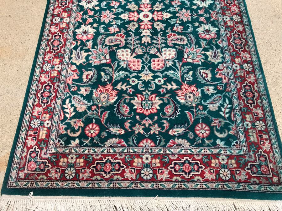 Vintage Handmade Persian Runner Rug Kashan Design Wool Rug Double Knot From Pakistan 2'6' X 14'1' Apx. 300 knots / sq. in. With Certificate Of Authenticity [Photo 7]