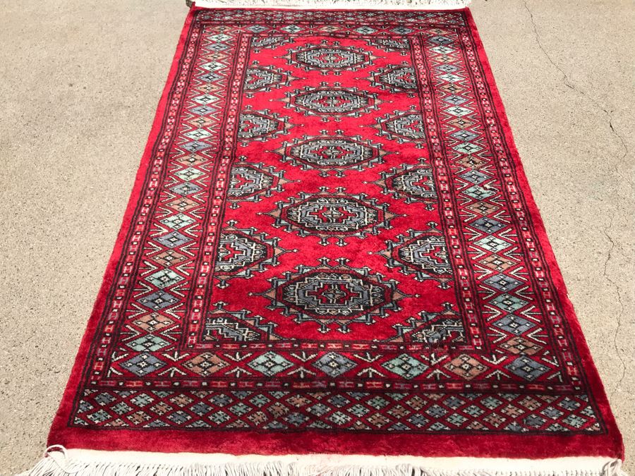Vintage Handmade Persian Area Rug 2'1' X 3'5' Apx. 400 knots / sq. in.