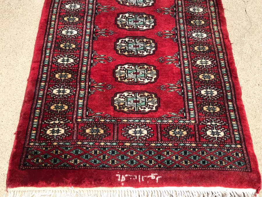 Vintage Handmade SIGNED Persian Runner Rug Bokhara Design From Lahore