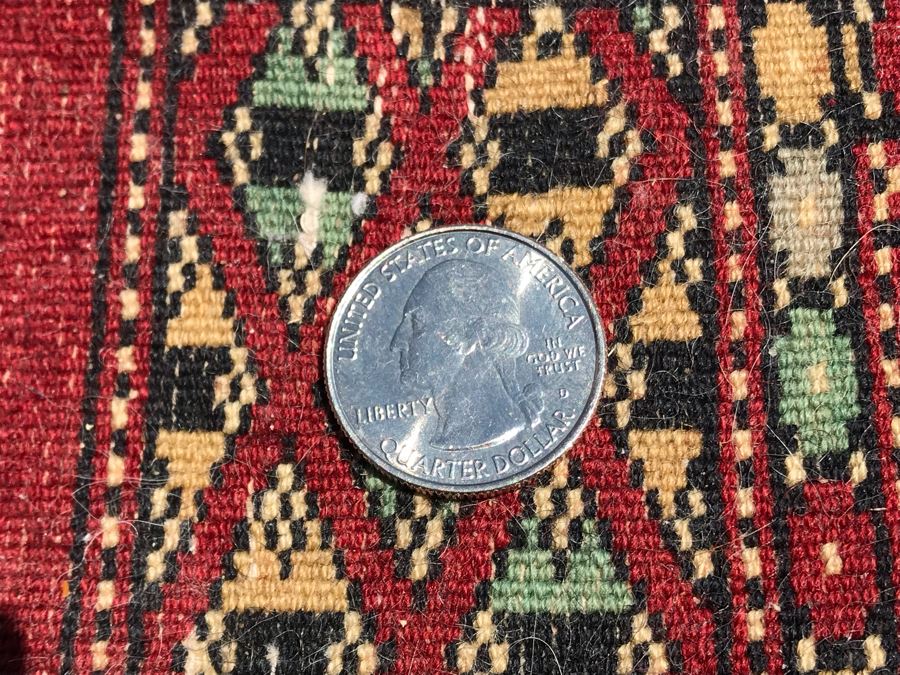 Vintage Handmade SIGNED Persian Runner Rug Bokhara Design From Lahore Pakistan Virgin Wool 2' X 6'2' Apx. 400 knots / sq. in. With Certificate Of Authenticity Valued $1,100 [Photo 10]