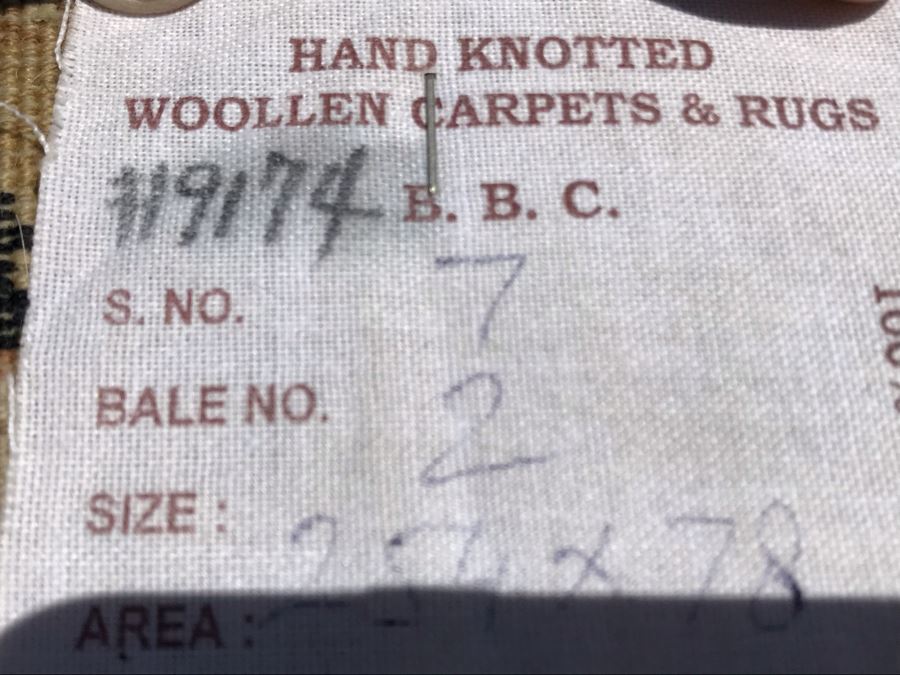 Vintage Handmade Persian Runner Rug Tabriz Design Made In Pakistan (Lahore) Fine New Zealand Wool And Silk With 2008 Appraisal Of $2,500 2'7' X 8'7' Double Knot Apx. 250 knots / sq. in. [Photo 12]