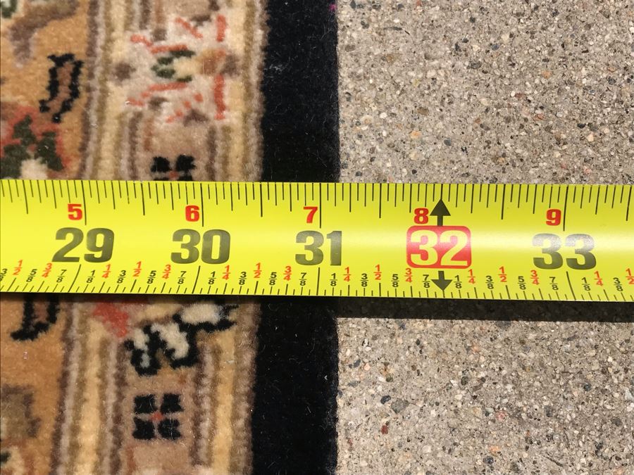 Vintage Handmade Persian Runner Rug Tabriz Design Made In Pakistan (Lahore) Fine New Zealand Wool And Silk With 2008 Appraisal Of $2,500 2'7' X 8'7' Double Knot Apx. 250 knots / sq. in. [Photo 15]