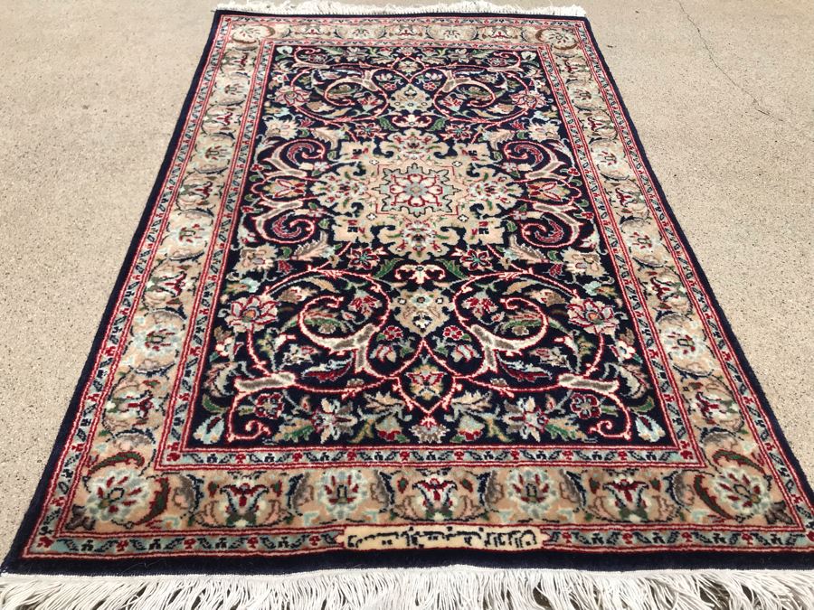 Vintage Handmade SIGNED Persian Area Rug 2' X 3'3' Apx. 290 knots / sq. in. [Photo 10]