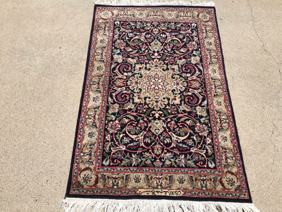 Vintage Handmade SIGNED Persian Area Rug 2' X 3'3' Apx. 290 knots / sq. in. [Photo 5]