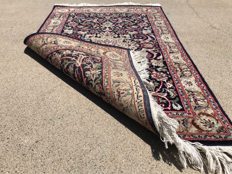 Vintage Handmade SIGNED Persian Area Rug 2' X 3'3' Apx. 290 knots / sq. in. [Photo 11]