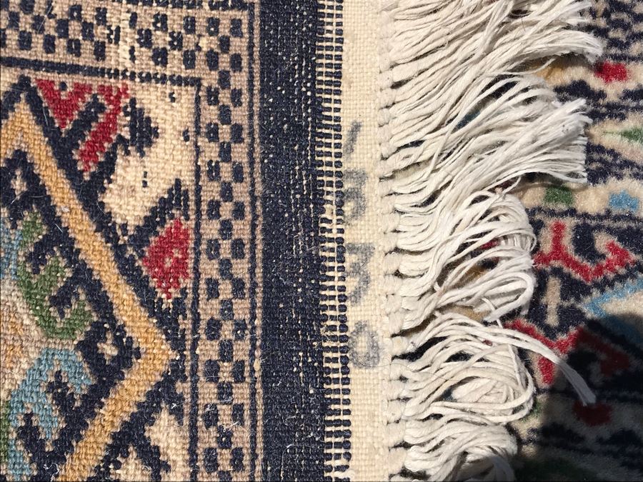 Vintage Handmade Persian Area Rug With Unusual Primary Colors 4'2' X 6'8' Apx. 400 knots / sq. in. [Photo 18]