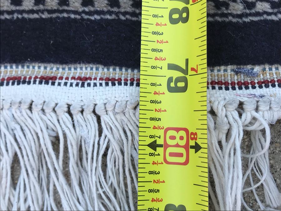 Vintage Handmade Persian Area Rug With Unusual Primary Colors 4'2' X 6'8' Apx. 400 knots / sq. in. [Photo 21]