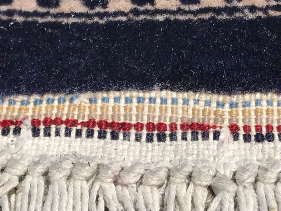 Vintage Handmade Persian Area Rug With Unusual Primary Colors 4'2' X 6'8' Apx. 400 knots / sq. in. [Photo 7]