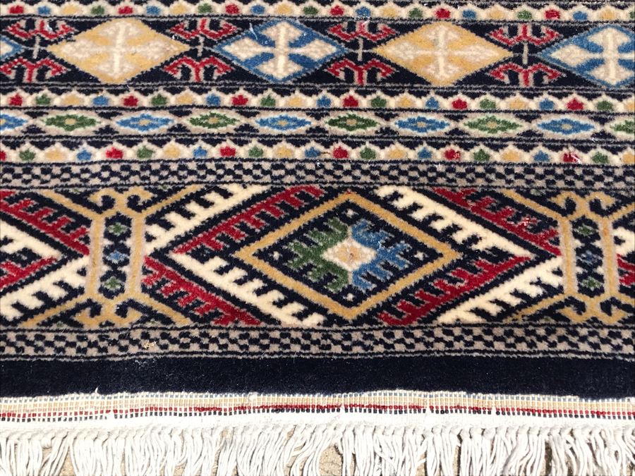 Vintage Handmade Persian Area Rug With Unusual Primary Colors 4'2' X 6'8' Apx. 400 knots / sq. in. [Photo 3]