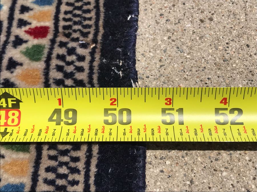 Vintage Handmade Persian Area Rug With Unusual Primary Colors 4'2' X 6'8' Apx. 400 knots / sq. in. [Photo 20]