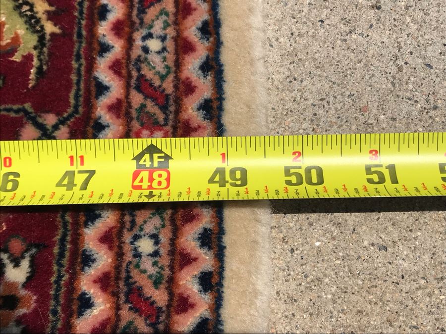 Vintage Handmade Finely Knotted Persian Area Rug Sarooq Design From Pakistan (Lahore) Wool Rug 4'1' X 6'6' Apx. 280 knots / sq. in. With Certificate Of Authenticity [Photo 15]