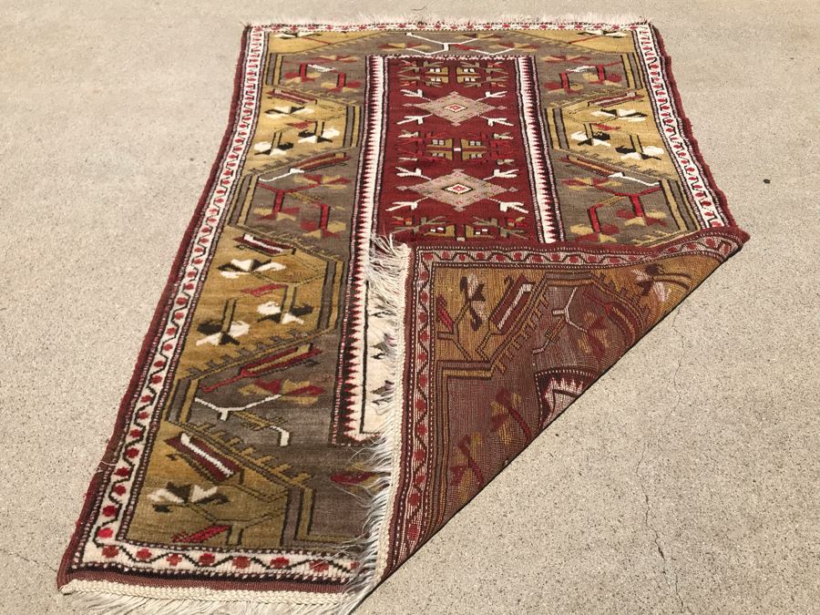 Vintage Handmade Perisan Area Rug 3'4' X 4'11' [Photo 10]