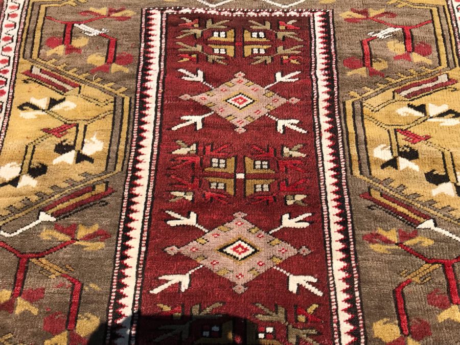 Vintage Handmade Perisan Area Rug 3'4' X 4'11' [Photo 8]