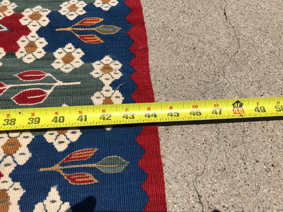 Beautiful Turkish Kilim Handmade Floral Pattern Area Rug 3'8' X 6'63 Apx. 140 knots / sq. in. [Photo 11]