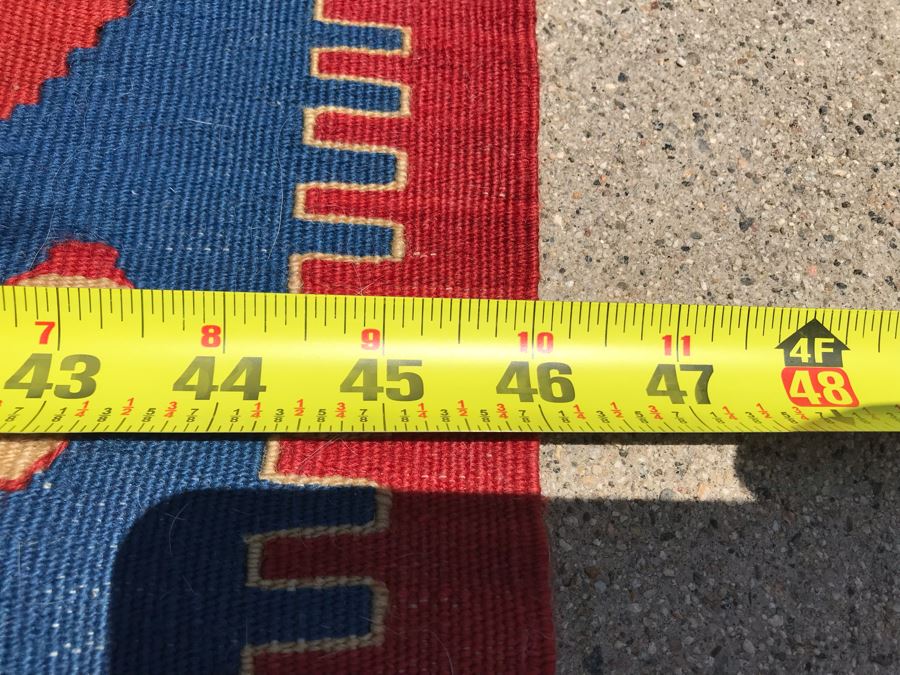 Beautiful Turkish Kilim Handmade Tribal Pattern Area Rug 3'10' X 5'6' Apx. 225 knots / sq. in. [Photo 13]